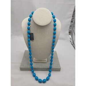 Vintage Epitome Genuine Lucite Turquoise Color Bead Necklace New Old Stock 32"